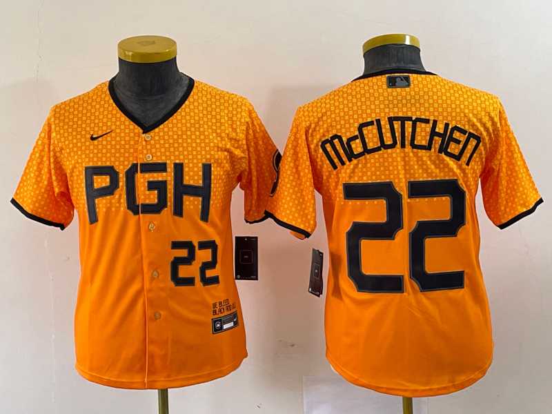 Youth Pittsburgh Pirates #22 Andrew McCutchen Number Yellow 2023 City Connect Stitched Jersey2,We sell and wholesale Youth Pittsburgh Pirates #22 Andrew McCutchen Number Yellow 2023 City Connect Stitched Jersey2 on line form chian!